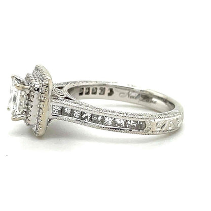 1 1/4 Ct Diamond Engagement Ring 14K White Gold Size 6.5 5.4g