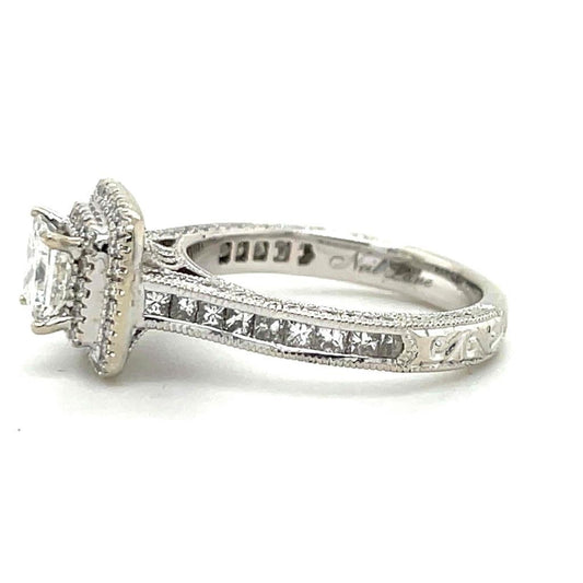 1 1/4 Ct Diamond Engagement Ring 14K White Gold Size 6.5 5.4g