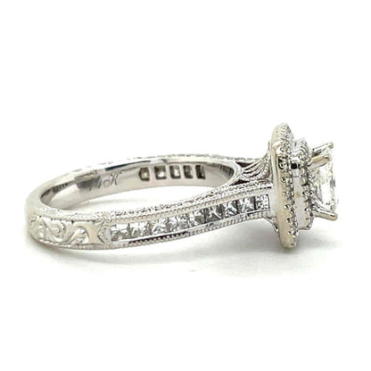 1 1/4 Ct Diamond Engagement Ring 14K White Gold Size 6.5 5.4g