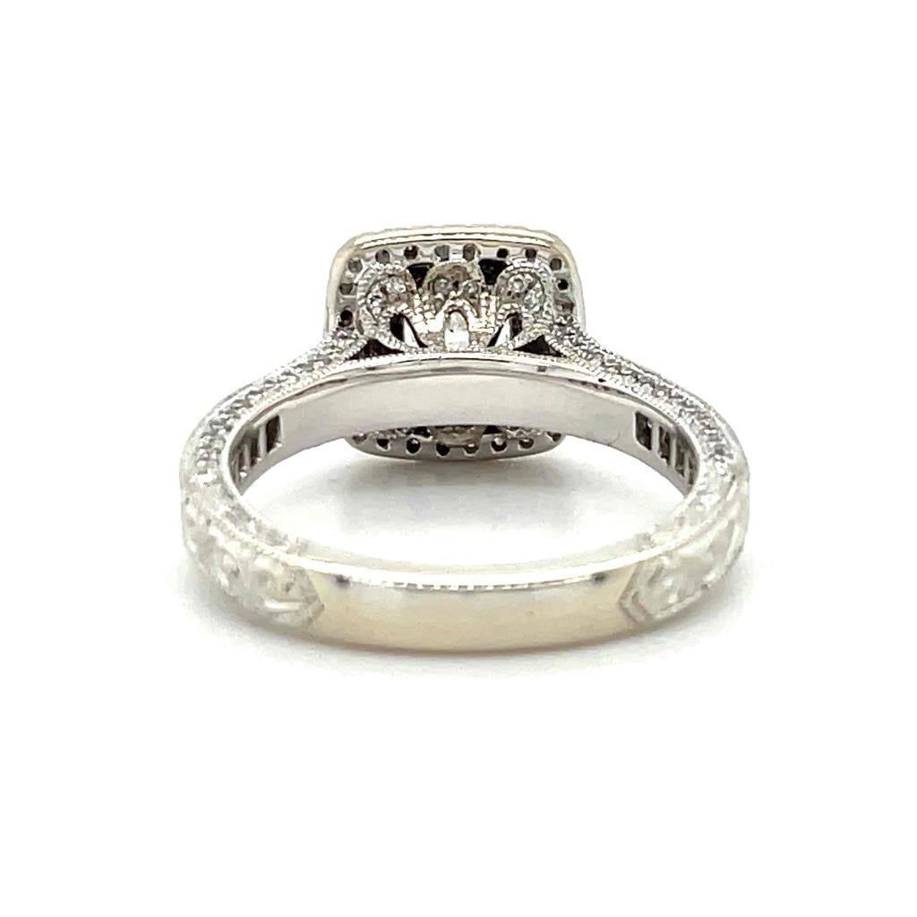 1 1/4 Ct Diamond Engagement Ring 14K White Gold Size 6.5 5.4g