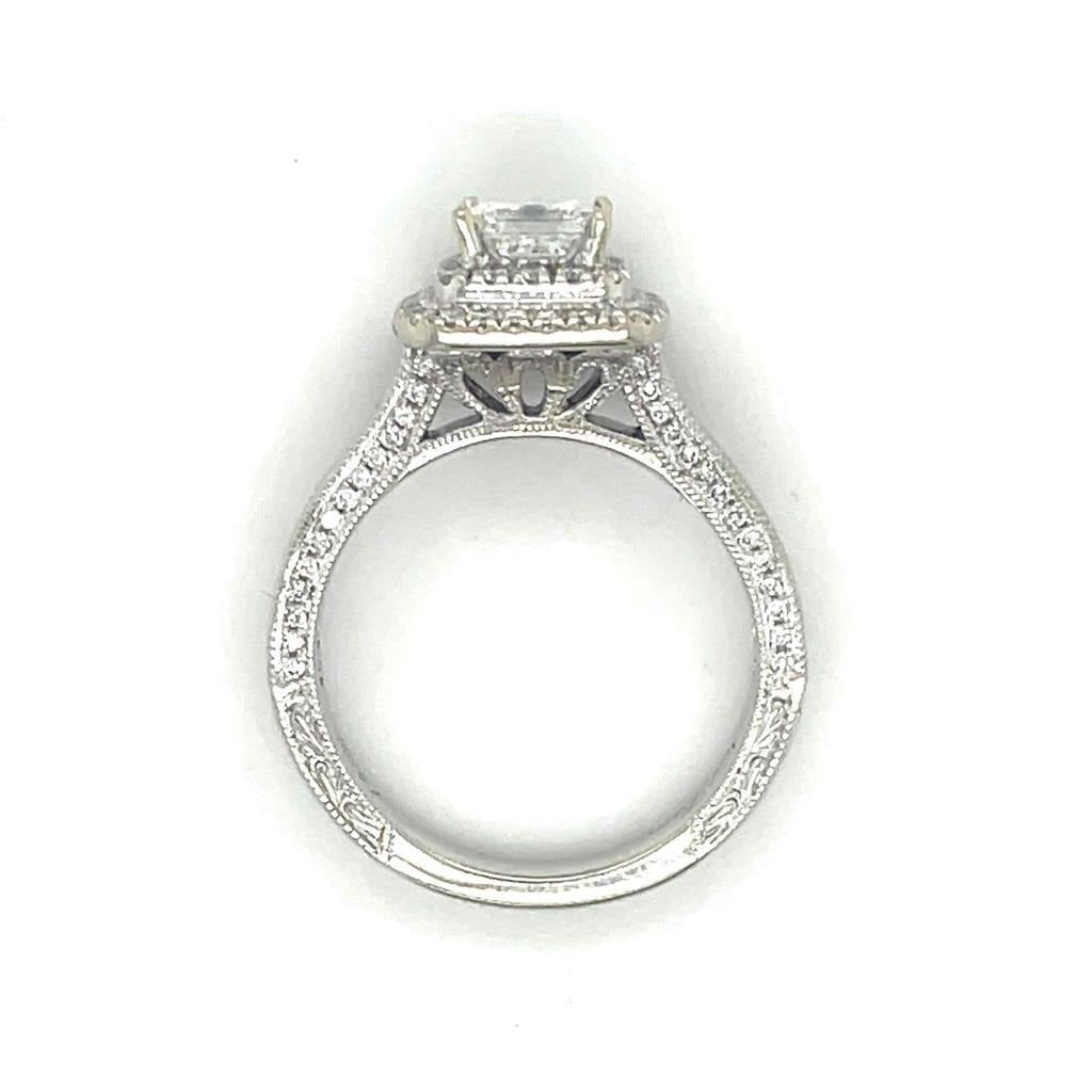 1 1/4 Ct Diamond Engagement Ring 14K White Gold Size 6.5 5.4g