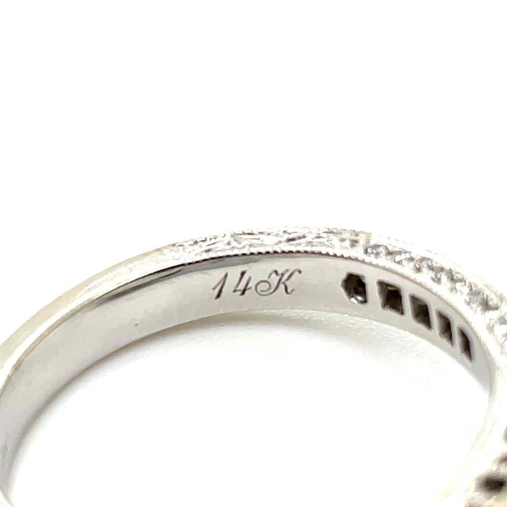 1 1/4 Ct Diamond Engagement Ring 14K White Gold Size 6.5 5.4g