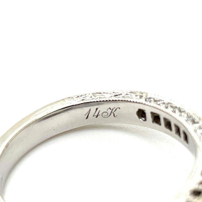 1 1/4 Ct Diamond Engagement Ring 14K White Gold Size 6.5 5.4g