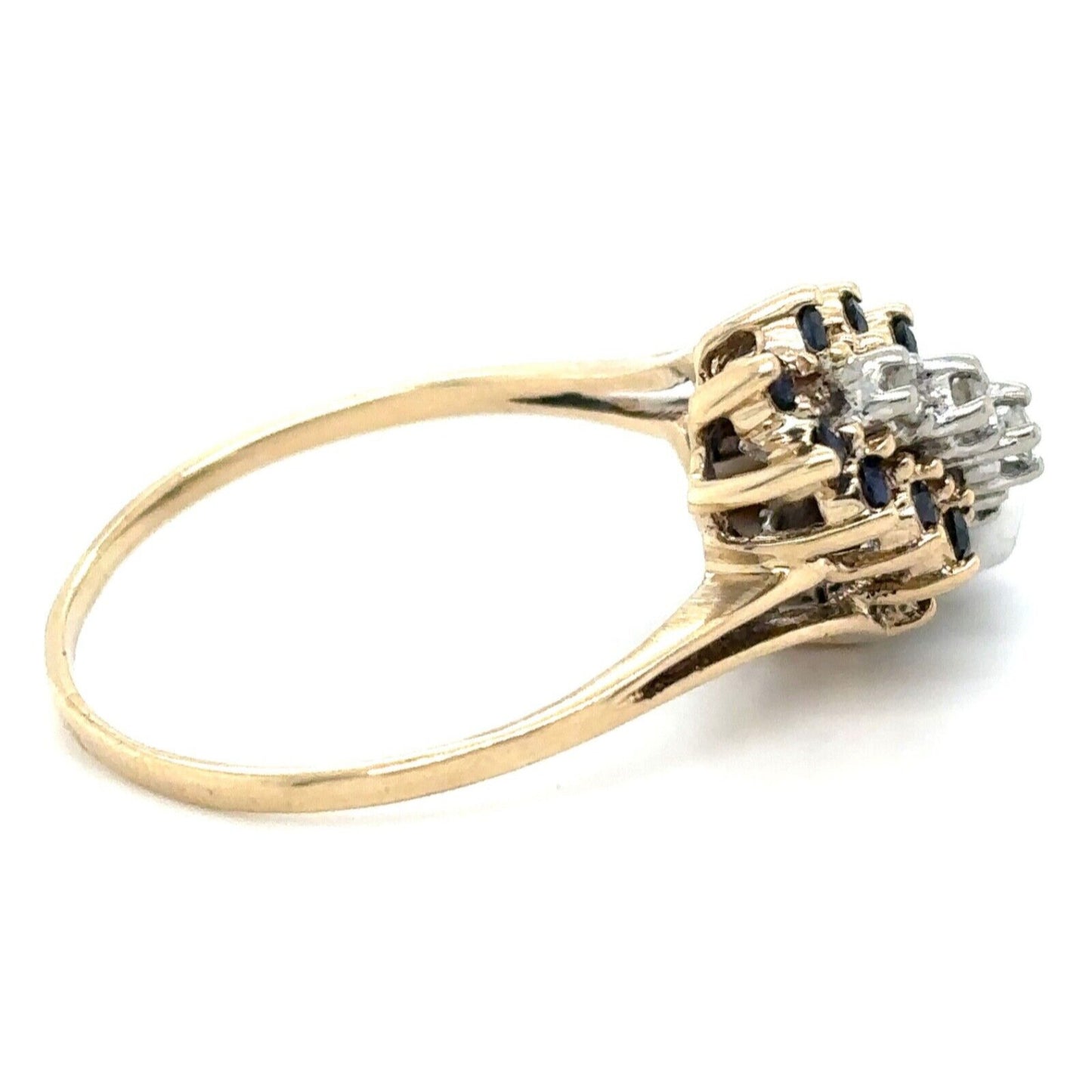 1/7ctw Diamond & 3/8ctw Sapphire 10k Yellow Gold Ring 4.0g Size 11