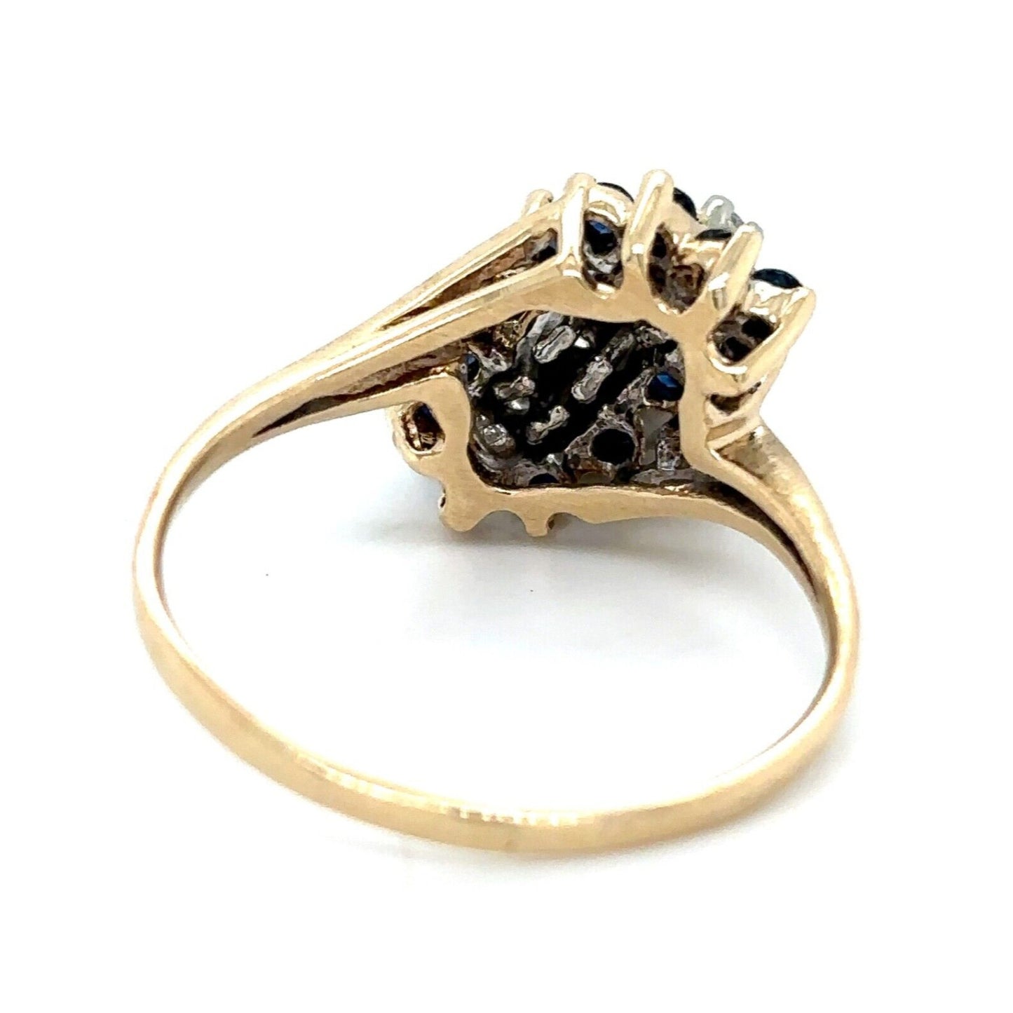 1/7ctw Diamond & 3/8ctw Sapphire 10k Yellow Gold Ring 4.0g Size 11