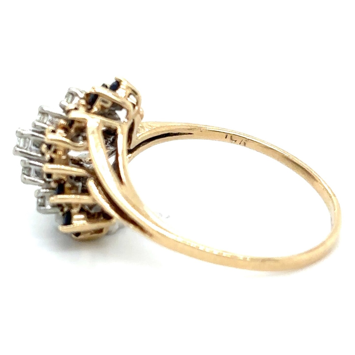 1/7ctw Diamond & 3/8ctw Sapphire 10k Yellow Gold Ring 4.0g Size 11