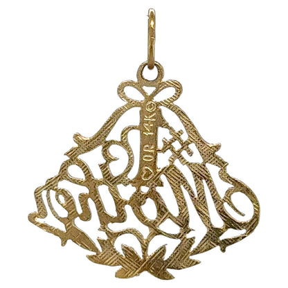 #1 Mother Filigree 14k Yellow Gold Pendant 0.9g