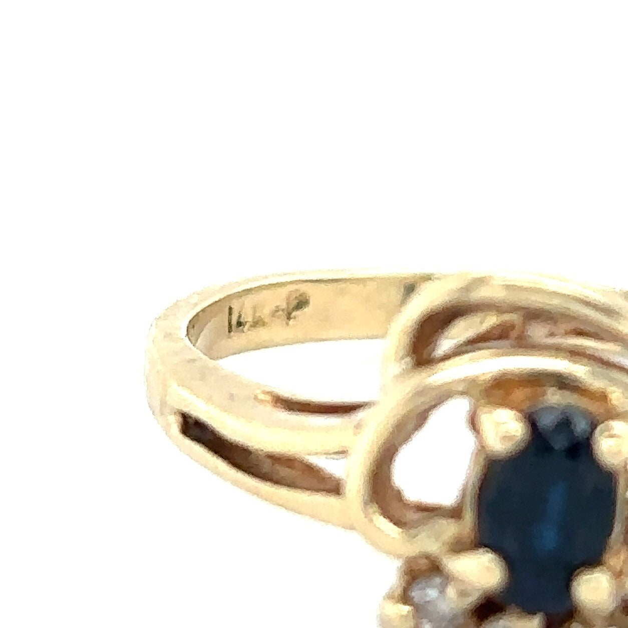 Sapphire and Diamond 14K Yellow Gold Ring 3.0g Size 6.25