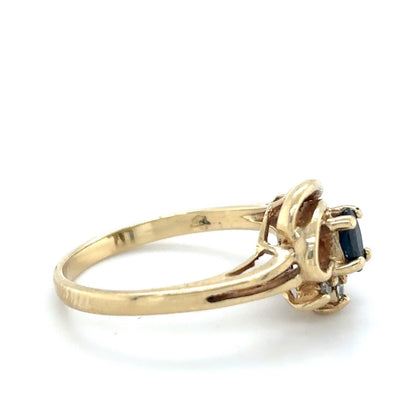 Sapphire and Diamond 14K Yellow Gold Ring 3.0g Size 6.25