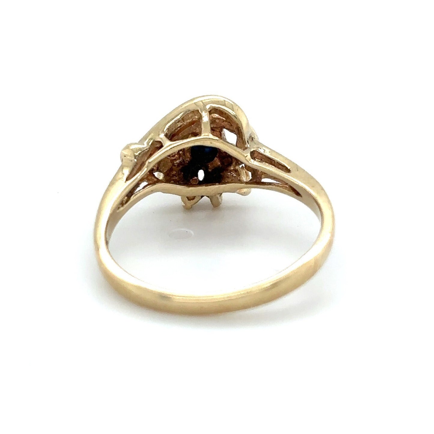 Sapphire and Diamond 14K Yellow Gold Ring 3.0g Size 6.25
