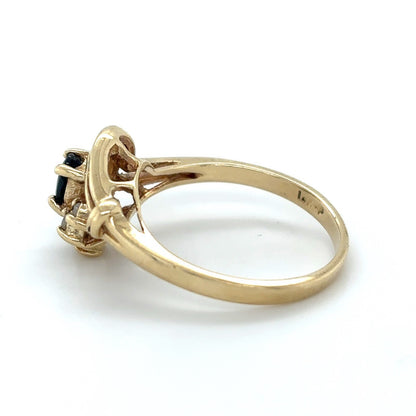 Sapphire and Diamond 14K Yellow Gold Ring 3.0g Size 6.25