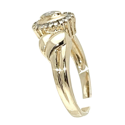 1/4 ct Diamond Solitaire & Accents Ring  14k Gold 4.9g Size 7