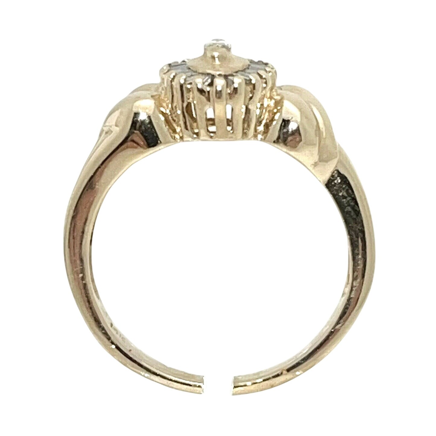 1/4 ct Diamond Solitaire & Accents Ring  14k Gold 4.9g Size 7
