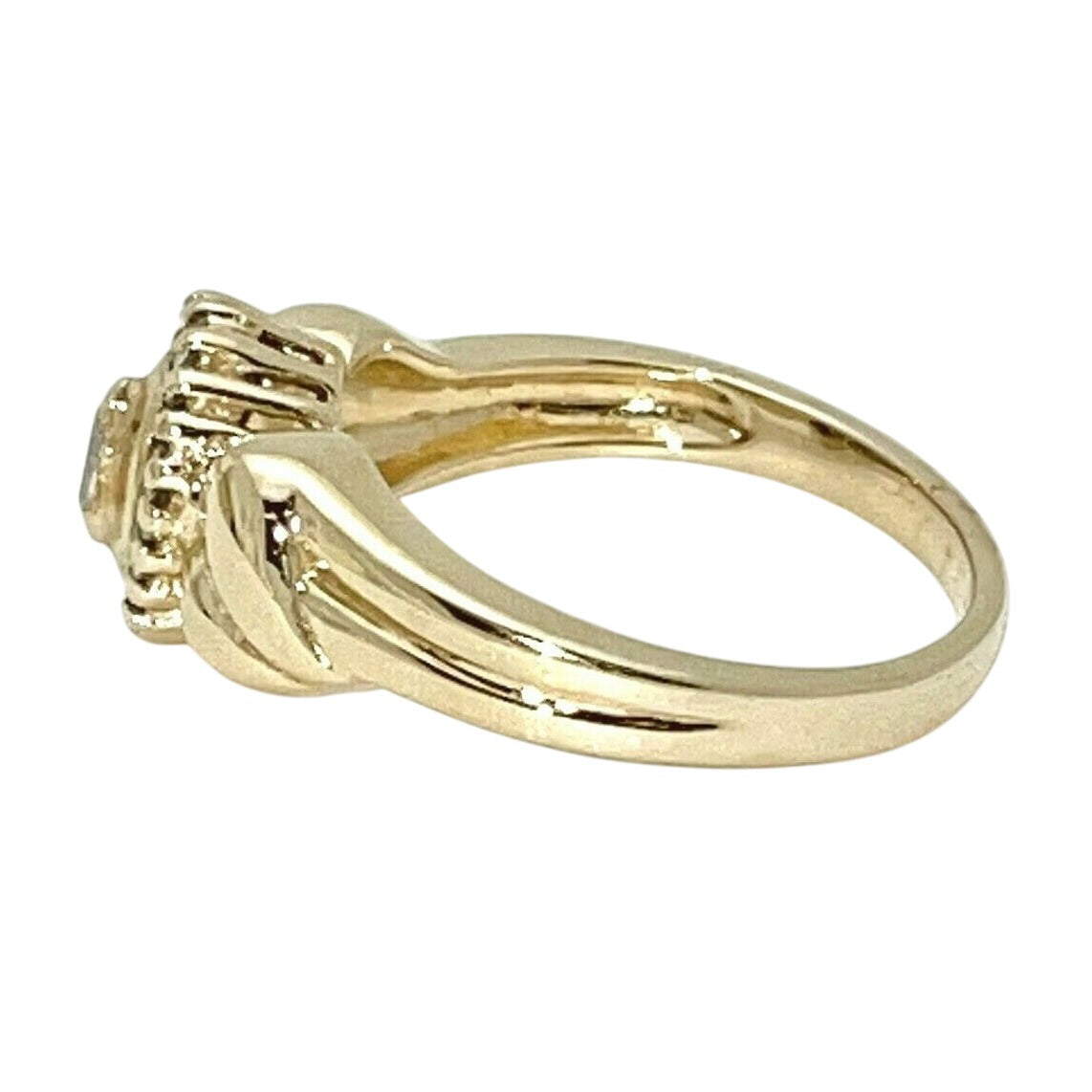 1/4 ct Diamond Solitaire & Accents Ring  14k Gold 4.9g Size 7