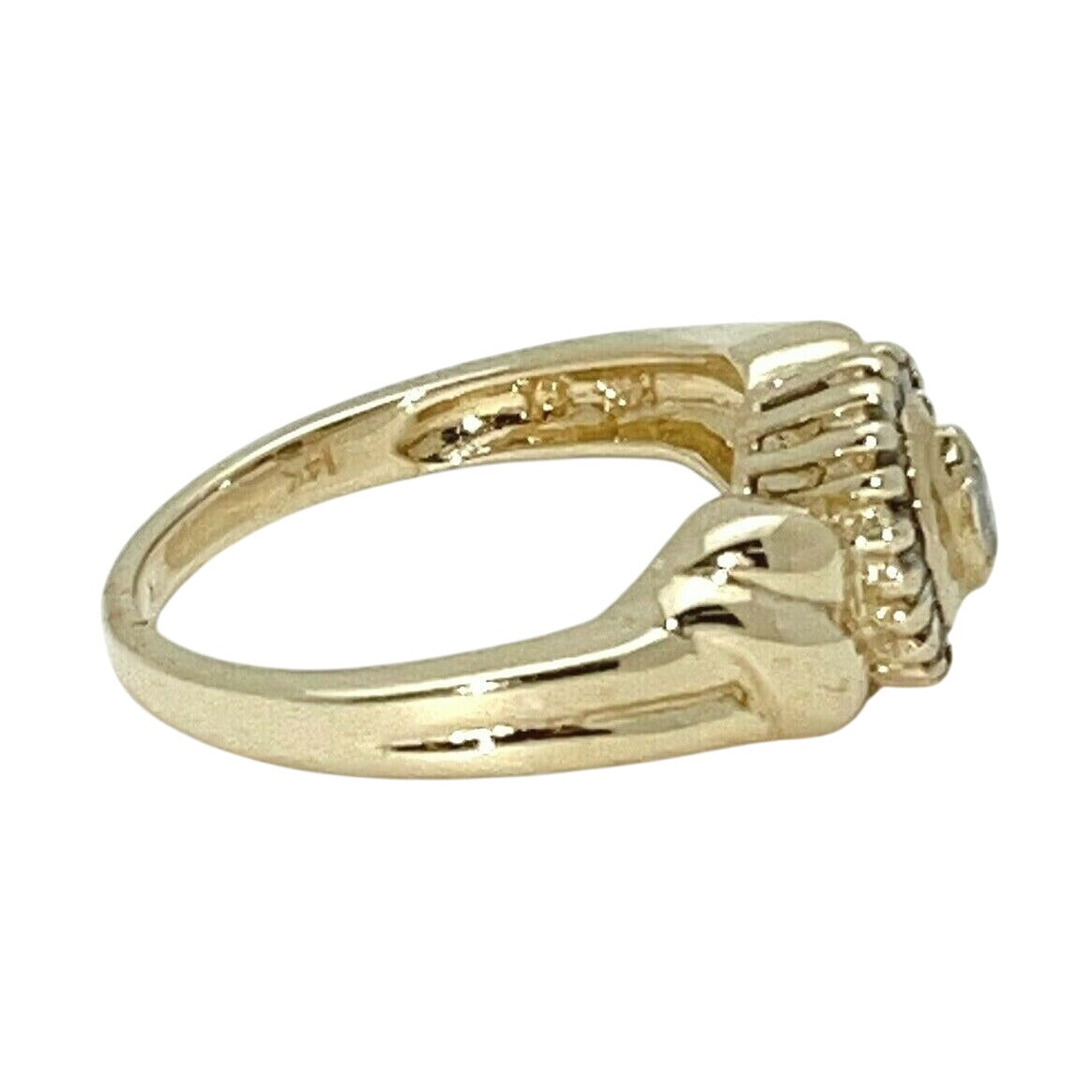 1/4 ct Diamond Solitaire & Accents Ring  14k Gold 4.9g Size 7