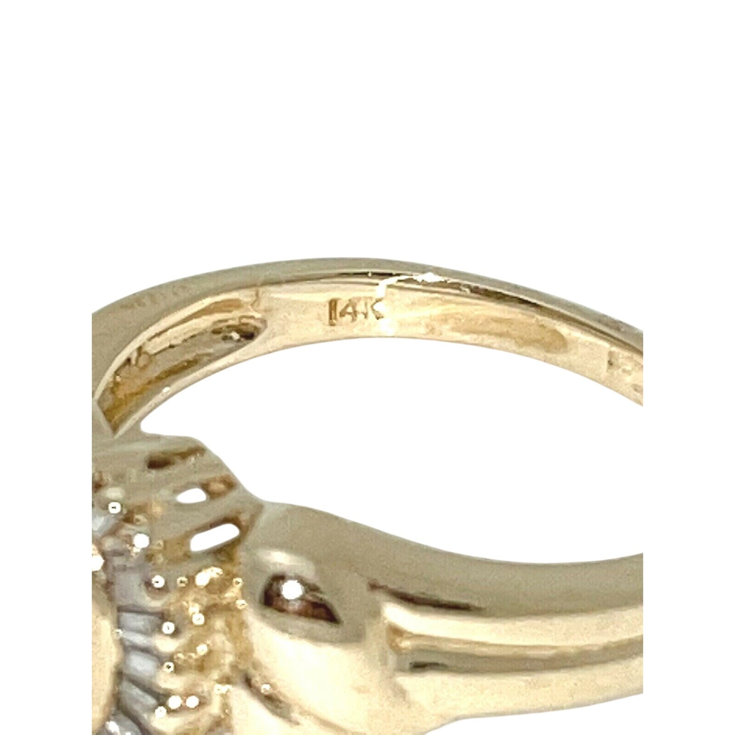 1/4 ct Diamond Solitaire & Accents Ring  14k Gold 4.9g Size 7