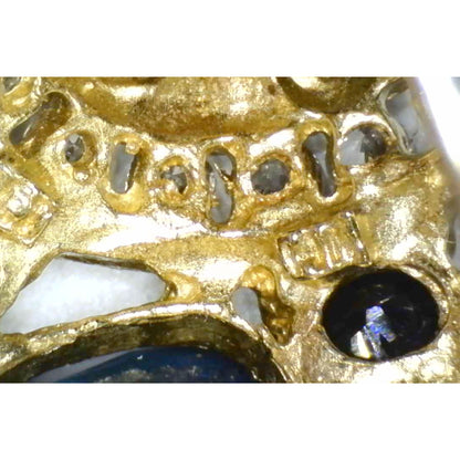 4 1/4ctw Blue & White Sapphires 14k Yellow Gold Cluster Ring 5.6g Size 8