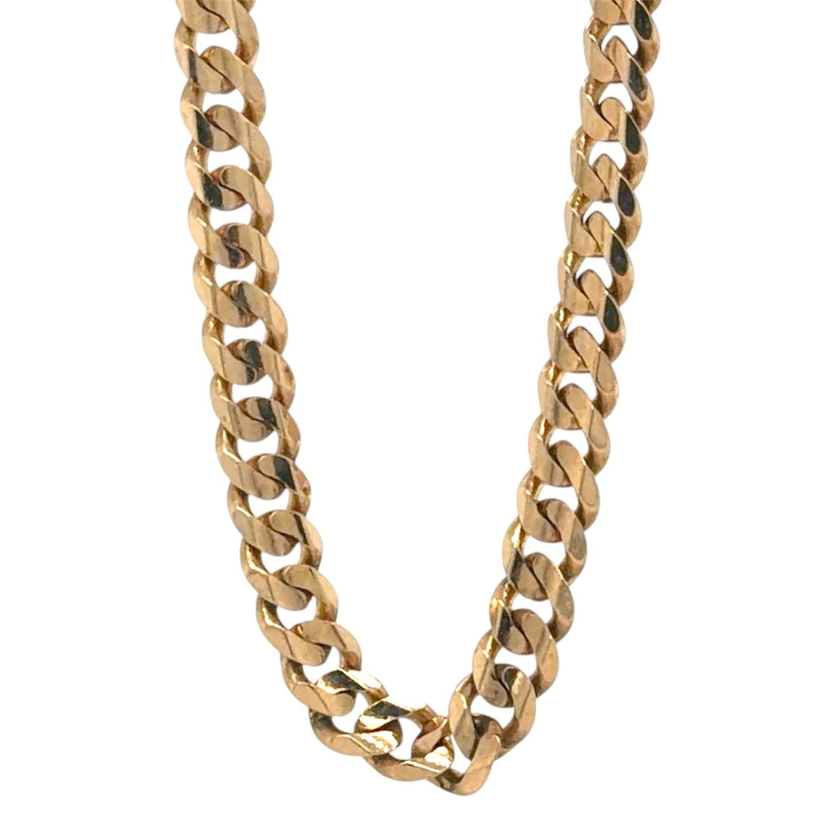 3.3mm 14k Yellow Gold Flat Curb 18 inch Chain Necklace 12.4g