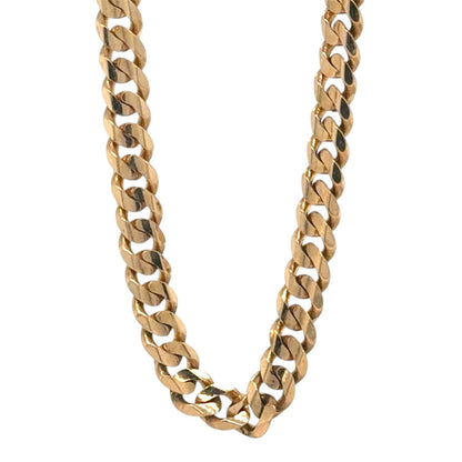 3.3mm 14k Yellow Gold Flat Curb 18 inch Chain Necklace 12.4g