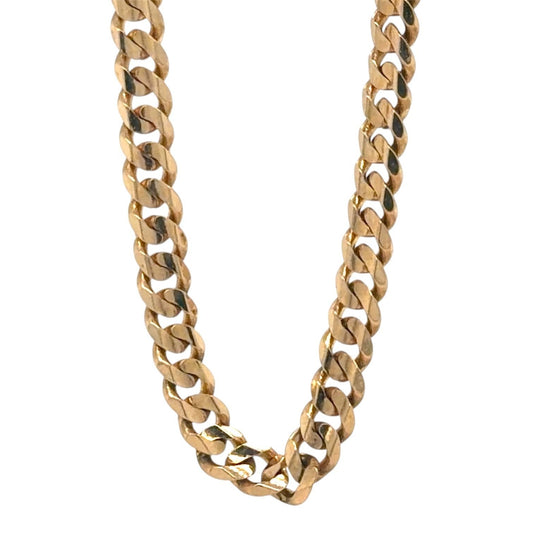 3.3mm 14k Yellow Gold Flat Curb 18 inch Chain Necklace 12.4g