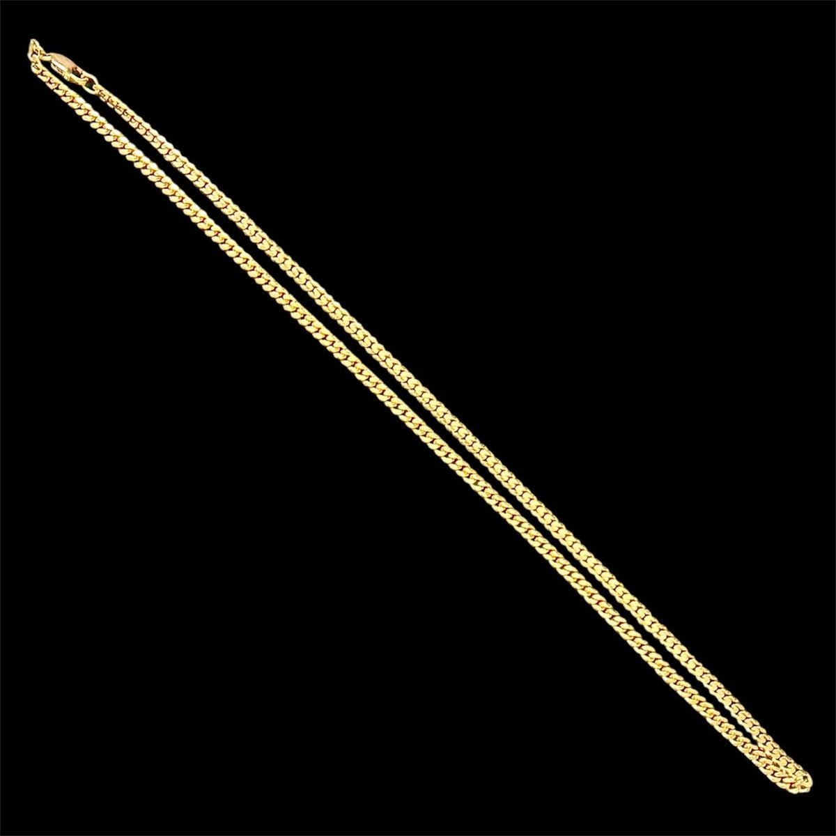 3.3mm 14k Yellow Gold Flat Curb 18 inch Chain Necklace 12.4g