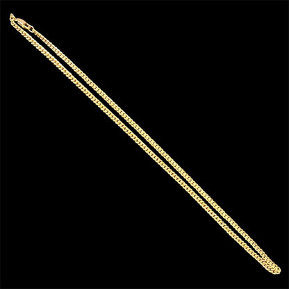 3.3mm 14k Yellow Gold Flat Curb 18 inch Chain Necklace 12.4g