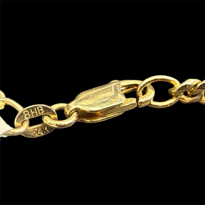 3.3mm 14k Yellow Gold Flat Curb 18 inch Chain Necklace 12.4g