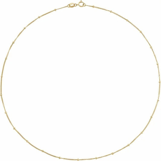 14K Yellow Gold-Filled 1.2 Mm Elongated Box 18" Chain With Lobster Clasp