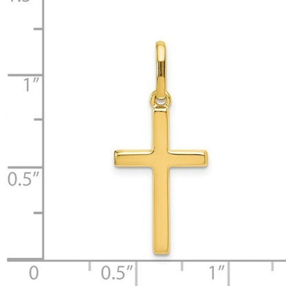 14k Yellow Gold Hollow Cross Pendant