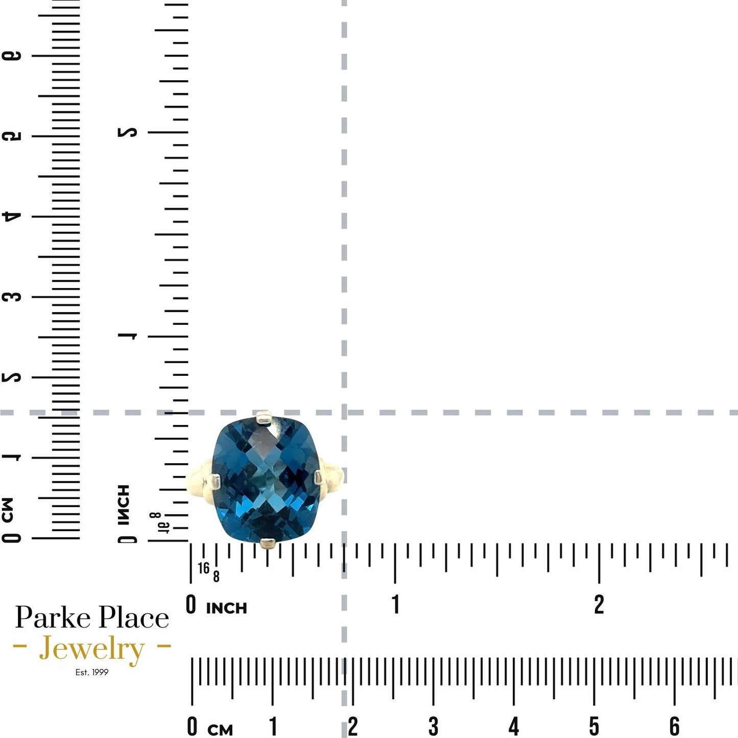 Blue Topaz Solitaire 10k White Gold Ring 4.7g Size 6.25