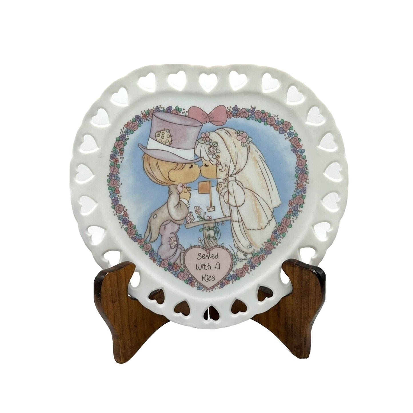 Precious Moments Porcelain Plate Sealed With A Kiss
