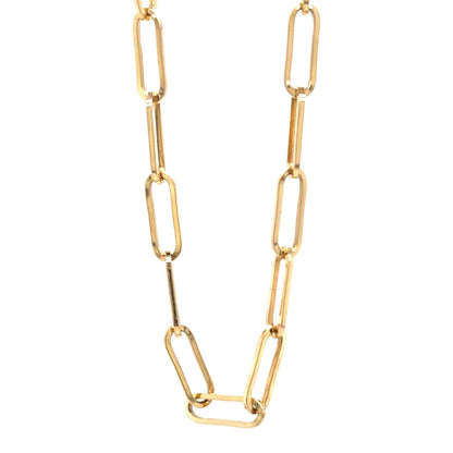 14k Yellow Gold 20 inch Paper Clip Chain Necklace 8.1g