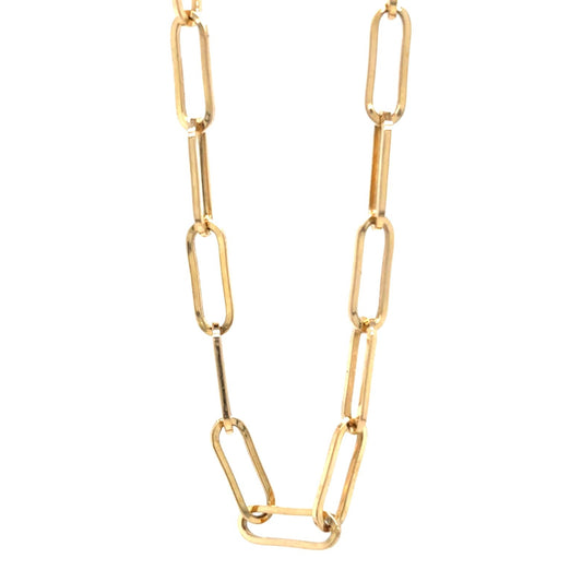 14k Yellow Gold 20 inch Paper Clip Chain Necklace 8.1g
