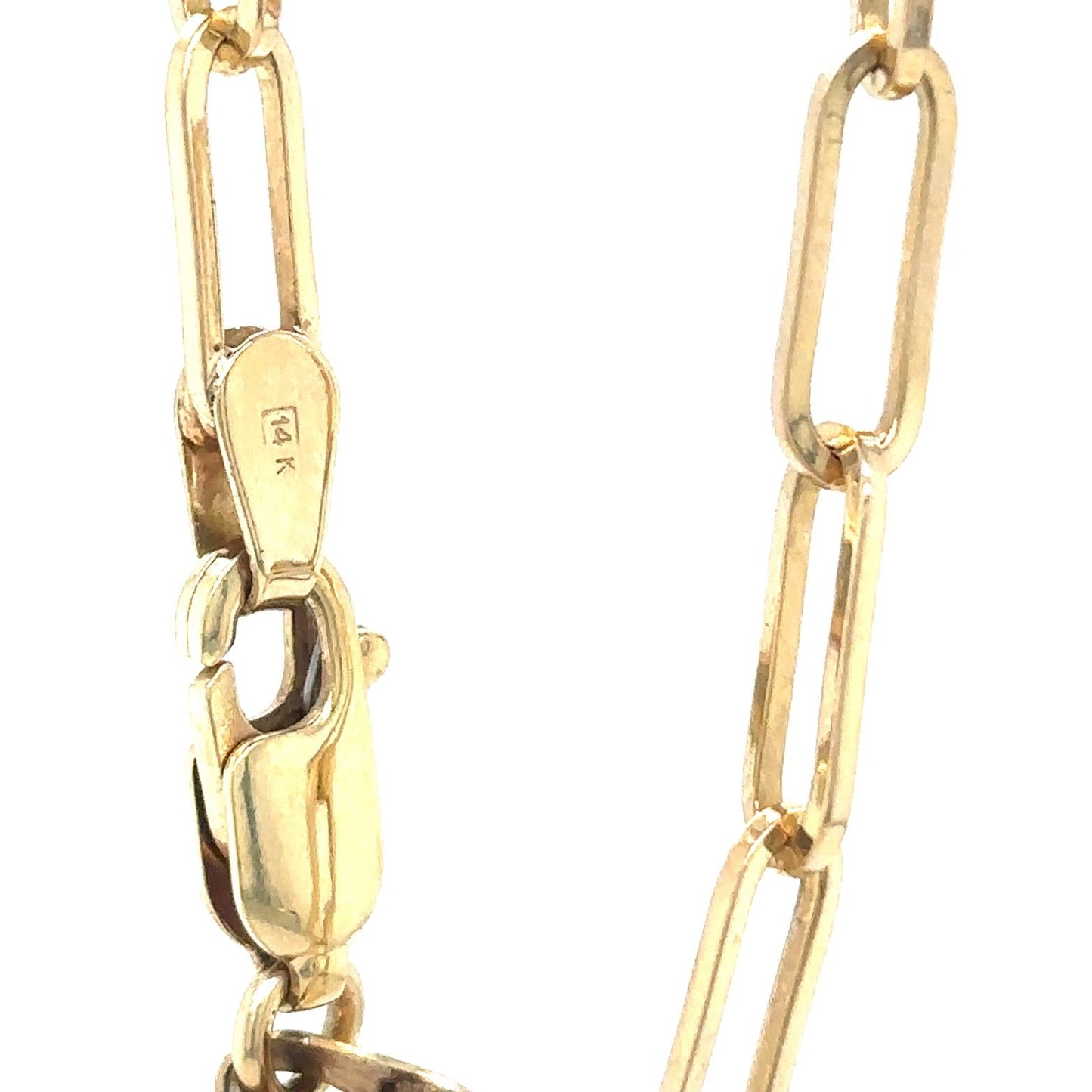 14k Yellow Gold 20 inch Paper Clip Chain Necklace 8.1g