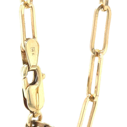 14k Yellow Gold 20 inch Paper Clip Chain Necklace 8.1g