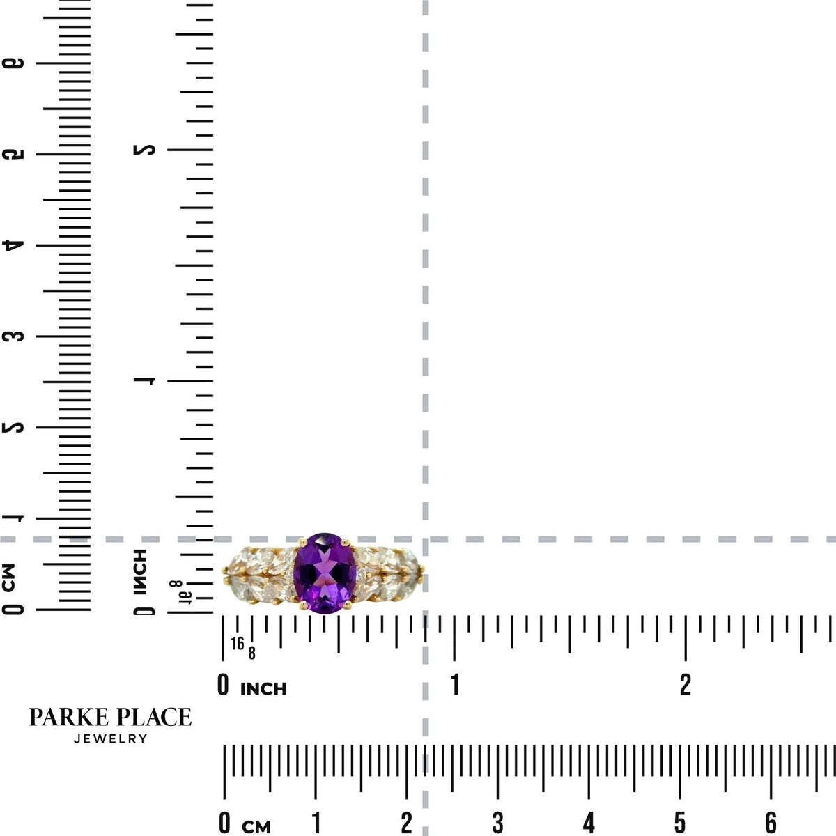 Amethyst & CZ 14k Yellow Gold Ring 4.9g Size 8.75