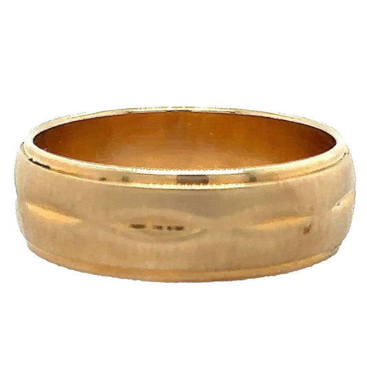 6.1mm 14k Yellow Gold Wedding Band Ring 4.3g Size 6.5