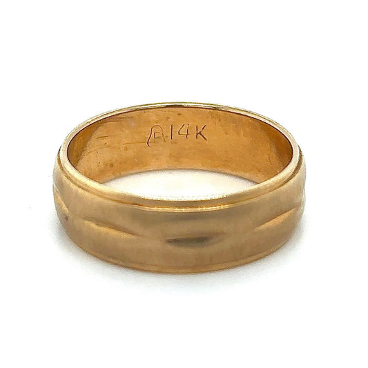 6.1mm 14k Yellow Gold Wedding Band Ring 4.3g Size 6.5