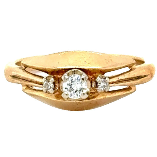 1/10ctw Diamond 14k Yellow Gold Size 6 Ring 3.2g
