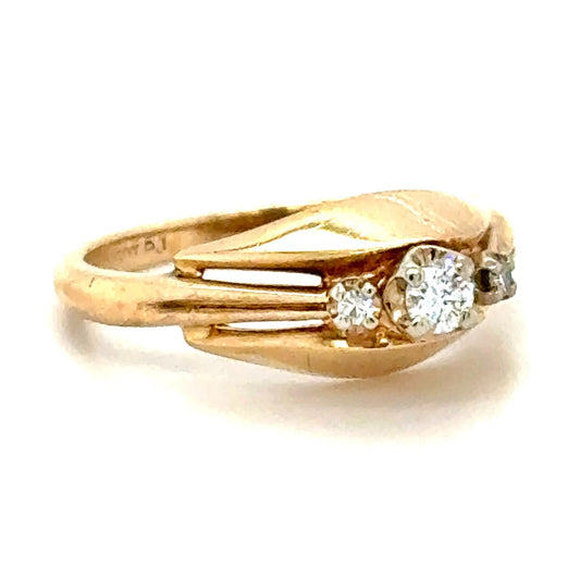 1/10ctw Diamond 14k Yellow Gold Size 6 Ring 3.2g