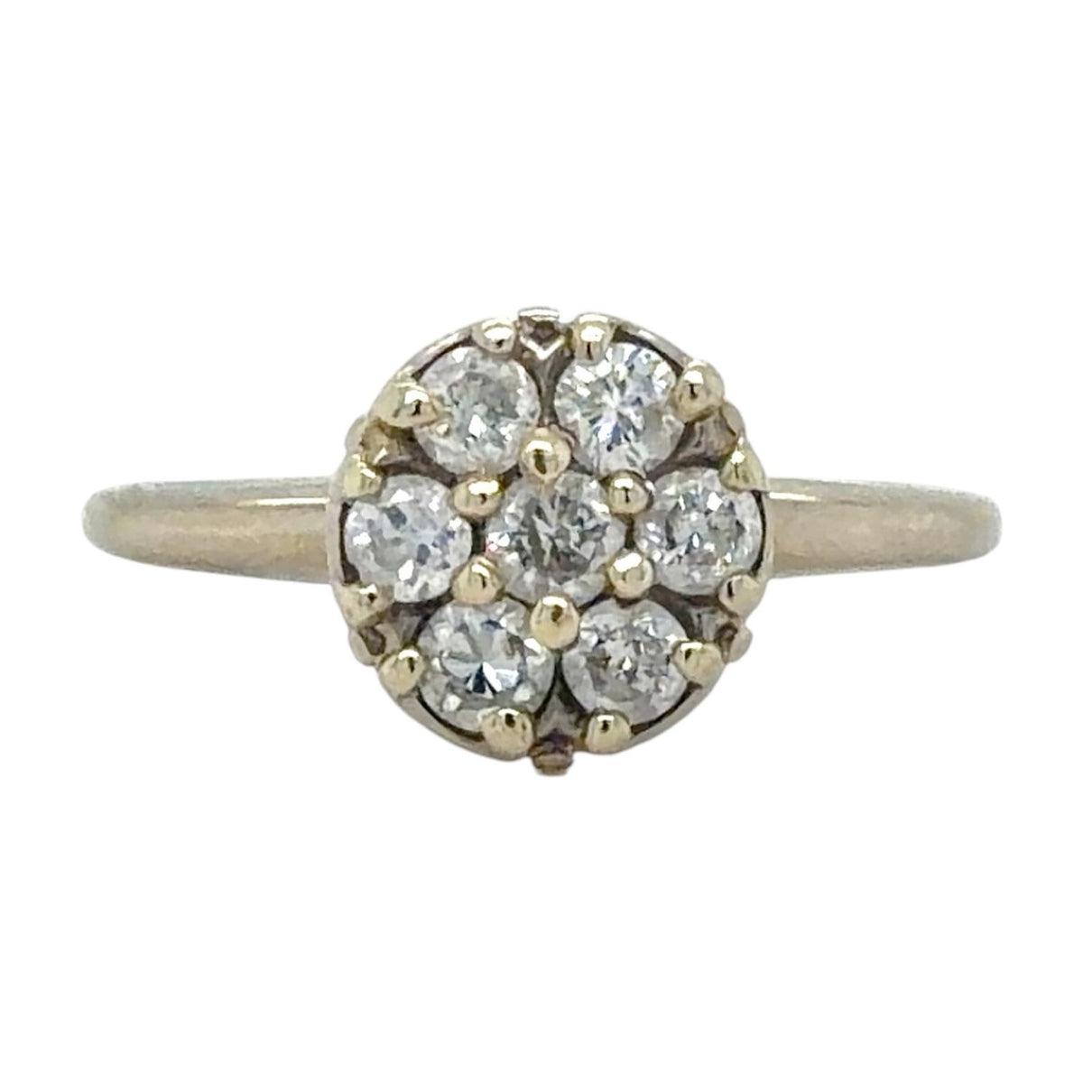 1/2ctw Diamond Cluster 14k White Gold Ring 2.5g Size 5.5