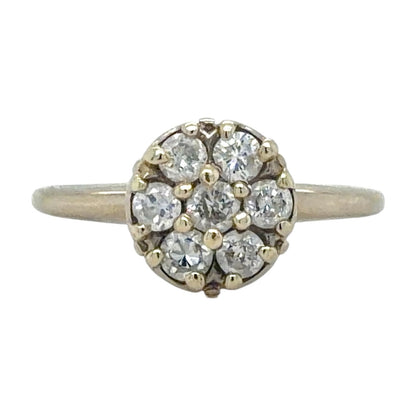 1/2ctw Diamond Cluster 14k White Gold Ring 2.5g Size 5.5