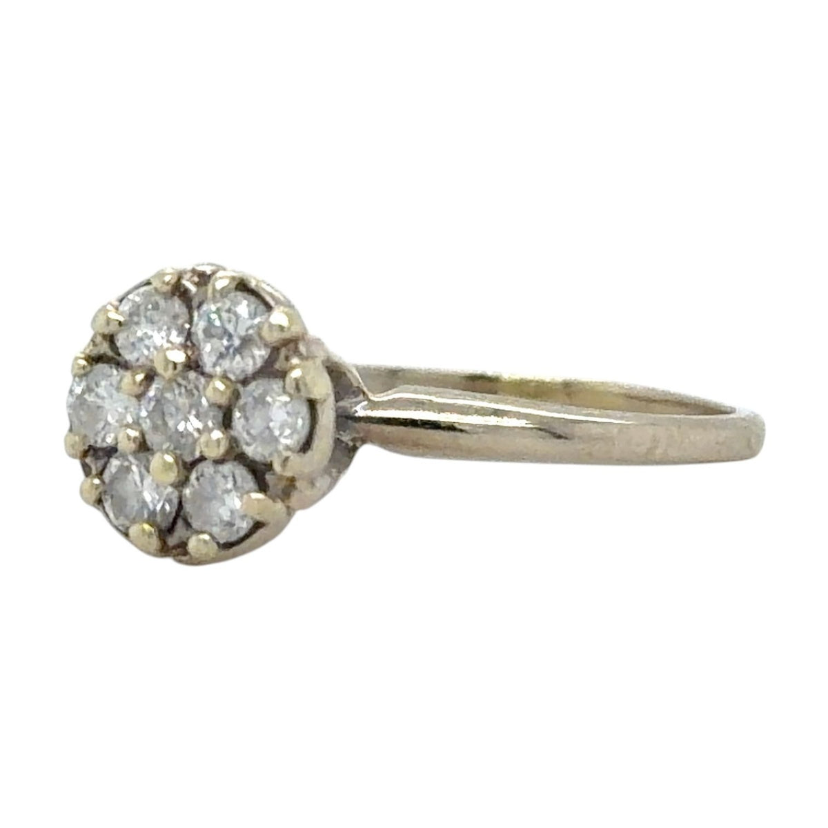 1/2ctw Diamond Cluster 14k White Gold Ring 2.5g Size 5.5
