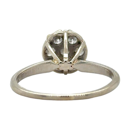 1/2ctw Diamond Cluster 14k White Gold Ring 2.5g Size 5.5