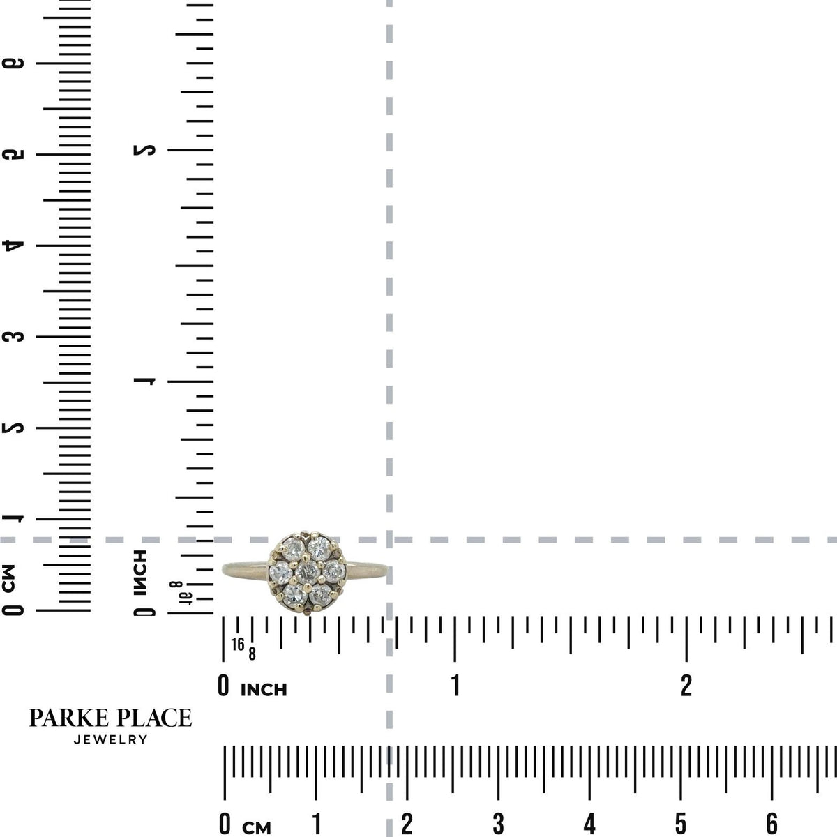 1/2ctw Diamond Cluster 14k White Gold Ring 2.5g Size 5.5