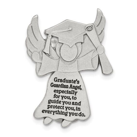 Silver-Tone Graduation Angel Sun Visor Clip