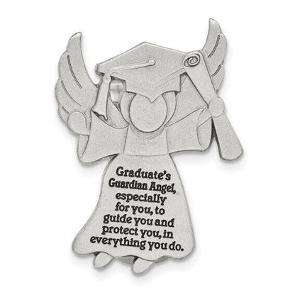 Silver-Tone Graduation Angel Sun Visor Clip