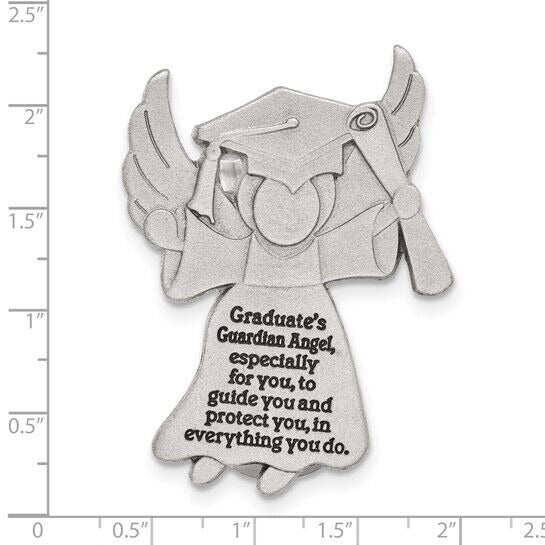 Silver-Tone Graduation Angel Sun Visor Clip