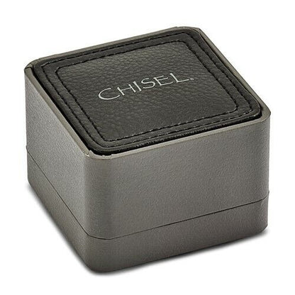 Chisel Stainless Steel Black Enameled Oval Cuff Links With Gift Box