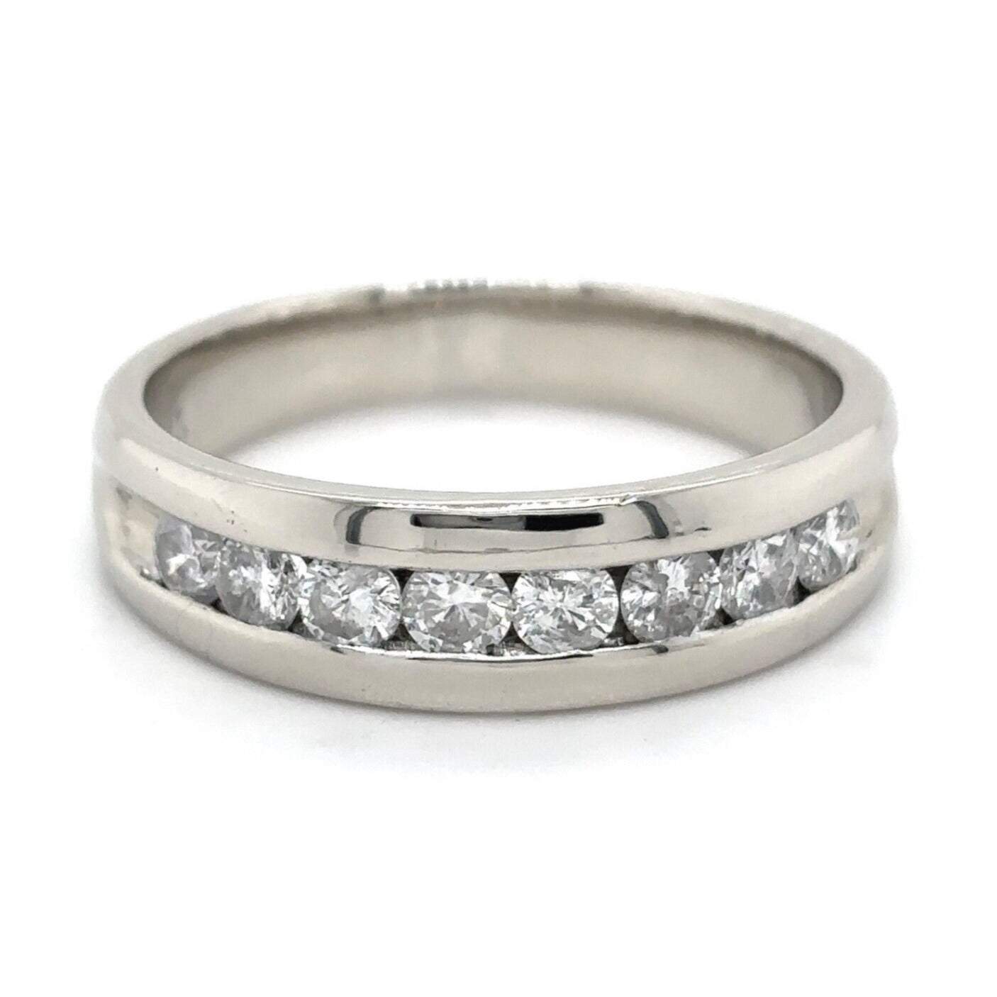 1 ctw Diamond Band Ring 14K White Gold 7.4 g Size 11.5